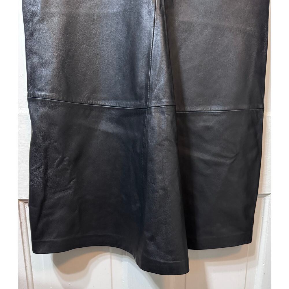 NEW Reformation Veda Black Lambskin Leather Front Slit Maxi Skirt Size 2 - Picture 12 of 16